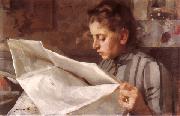 Anders Zorn Emma Zorn reading oil on canvas